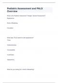 Pediatric Assessment and PALS Overview Question and answers rated A+