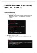 CO2402 Advanced Programming with C++ Lecture 12 Notes