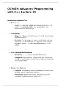 CO2402 Advanced Programming with C++ Lecture 13 Notes