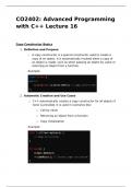 CO2402 Advanced Programming with C++ Lecture 16 Notes