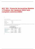 ACC 201  Financial Accounting Module 1 Problem Set Updated 2024 with complete solution;SNHU