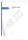 NR 222 - Quiz 1 questions and answers certified 2024