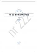 NR 222- EXAM 2 PRACTICE questions and answers already passed 2024