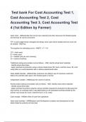  Test bank For Cost Accounting Test 1, Cost Accounting Test 2, Cost Accounting Test 3, Cost Accounting Test 4 (1st Edition by Farmer)