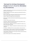  Test bank For Life Span Development Chapter 15, 16, 17, 18, & 19 ( 19th Edition by John Santrock)