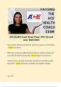 ACE Health Coach Exam Prep/ 255+ Qs and Ans/ 2024-2025 