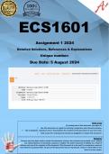 ECS1601 Assignment 9: Alternative Assessment 1 (COMPLETE ANSWERS)  2024 - DUE 5 August 2024 