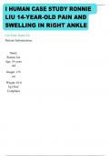 COMPREHENSIVE I HUMAN CASE STUDY FOR RONNIE LIU 14 YEARS OLD FOR PAIN AND SWELLING ON THE RIGHT ANKL