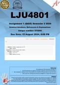 LJU4801 Assignment 1  (100% QUIZ COMPLETE ANSWERS) Semester 1 2025 - DUE 2025