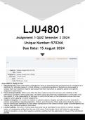 LJU4801 Assignment 1 (QUIZ 100% ANSWERS) Semester 2 2024 - DISTINCTION GUARANTEED