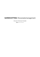 Samenvatting Personeelsmanagement Periode 4, jaar 1 (P) 2016-2017