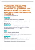 CNOR EXAM NEWEST 2024 ACTUAL EXAM TEST BANK COMPLETE 400 QUESTIONS AND CORRECT DETAILED ANSWERS (VERIFIED ANSWERS) ALREADY GRADED A+ 