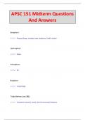 APSC 151 Midterm Questions  And Answers