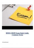 RIMS-CRMP Bundle ( Test, Study Guide, Vocab Definitions, etc..) ( Latest 2024 / 2025 ) Actual Questions and Answers 100% Correct