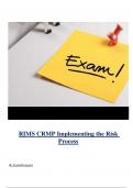 RIMS CRMP-Implementing the Risk Process ( Latest 2024 / 2025 ) Actual Questions and Answers 100% Correct