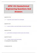 APSC 151 Geotechnical  Engineering Questions And  Answers