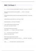 BSC 114 Exam 1 questions with correct  answers graded A+