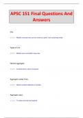 APSC 151 Final Questions And  Answers