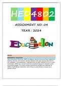 HED4802 ASSIGNMENT 4 2024