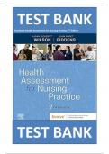 Test Bank Health Assessment for Nursing Practice 7th Edition by Susan Fickertt Wilson, Jean Foret Giddens ,ISBN: 9780323661195  All Chapters (1-24)|COMPLETE GUIDE A+|