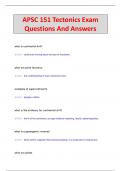 APSC 151 Tectonics Exam Questions And Answers