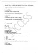 REHS PRACTICE EXAM QUESTIONS AND ANSWERS