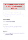 ATP EXAM RESNA Assessment  of Need Questions And  Answers