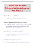 RESNA ATP Assistive  Technologies Book Questions  And Answers