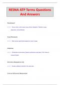 RESNA ATP Terms Questions  And Answers