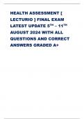 6512 HEALTH ASSESSMENT FINAL EXAM LATEST UPDATE 2024 WITH ALL QUESTIONS AND CORRECT ANSWERS GRADED A+