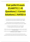 Post pellet B exam (CLARITY)|| 45 Questions|| Correct Solutions|| RATED A