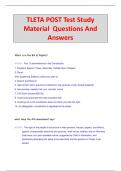 TLETA POST Test Study  Material Questions And  Answers