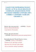 GALEN NUR 210 PHARMACOLOGY  EXAM 3 ACTUAL EXAM 2024 EXAM  COMPLETE 230 QUESTIONS WITH  DETAILED VERIFIED ANSWERS (100%  CORRECT ANSWERS) /ALREADY  GRADED A+