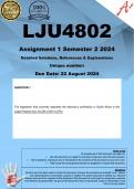 LJU4802 Assignment 1 (COMPLETE ANSWERS) Semester 2 2024 - DUE 22 August 2024