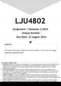 LJU4802 Assignment 1 (ANSWERS) Semester 2 2024 - DISTINCTION GUARANTEED.