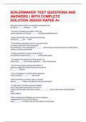 BOILERMAKER TEST QUESTIONS AND ANSWERS | WITH COMPLETE SOLUTION 2024/25 RATED A+