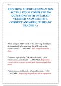 REDCROSS LIFEGUARD EXAM 2024  ACTUAL EXAM COMPLETE 200  QUESTIONS WITH DETAILED  VERIFIED ANSWERS (100%  CORRECT ANSWERS) /ALREADY  GRADED A+