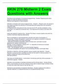 HKIN 276 Midterm 2 Exam Questions with Answers