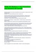 HKIN 276 Midterm 1 Test Questions and Answers All Correct 