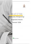 MAT3700 Assignment 02 Answers (Year Module) 2024