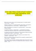  CGS 1060 FINAL EXAM STUDY GUIDE 1 QUESTIONS AND ANSWERS 100% VERIFIED.