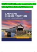 TEST BANK for Canadian Income Taxation Planning and Decision Making, 25th Edition by William Buckwold, Joan Kitunen, Matthew Roman, Abraham Iqbal, ISBN-7. All Chapters 1-23. (Complete Downlo ad) TABLE OF CONTENTS Part 1 A Planning and Decision-Making Appr