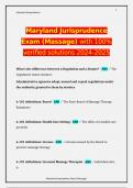 Maryland Jurisprudence Exam (Massage) with 100% verified solutions 2024-2025