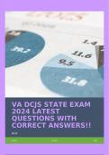 VA DCJS STATE EXAM 2024 LATEST QUESTIONS WITH CORRECT ANSWERS!!