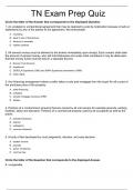 TN Exam Prep Quiz 10 Q Verified and 100% Correct Q & A, Complete Document for Exam