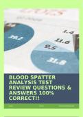 BLOOD SPATTER ANALYSIS TEST REVIEW QUESTIONS & ANSWERS 100% CORRECT!!