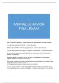 ANIMAL BEHAVIOR FINAL EXAM