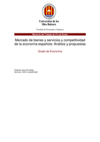 Tesis: Mercado de bienes y servicios y competitividad de la economía española: Análisis y propuestas