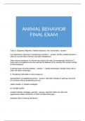 ANIMAL BEHAVIOR FINAL EXAM