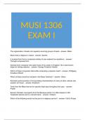 MUSI 1306 EXAM I QUESTIONS AND ANSWERS 2024